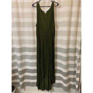 Olive green high-low dress